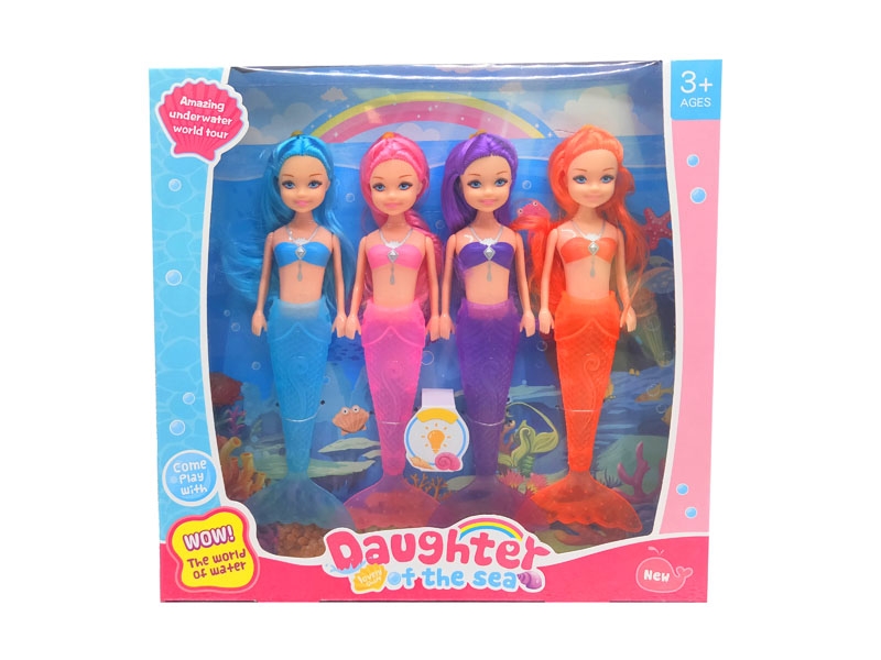 19.5CM MERMAID W/LIGHT & ACCESSORIES & INCLUDED BATTERY,4PCS - HP1138478