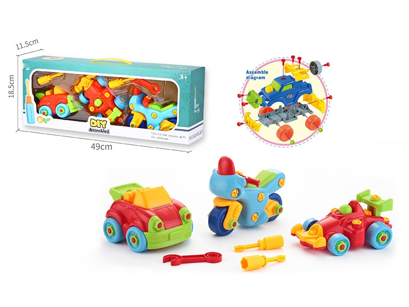 敞篷车+卡丁车+摩托车(68PCS) - HP1138878