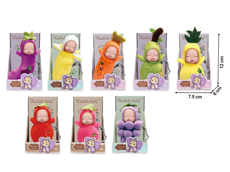 FRUIT COTTON DOLL W/FRAGRANCE & KEY CHAIN,8ASST - HP1138912