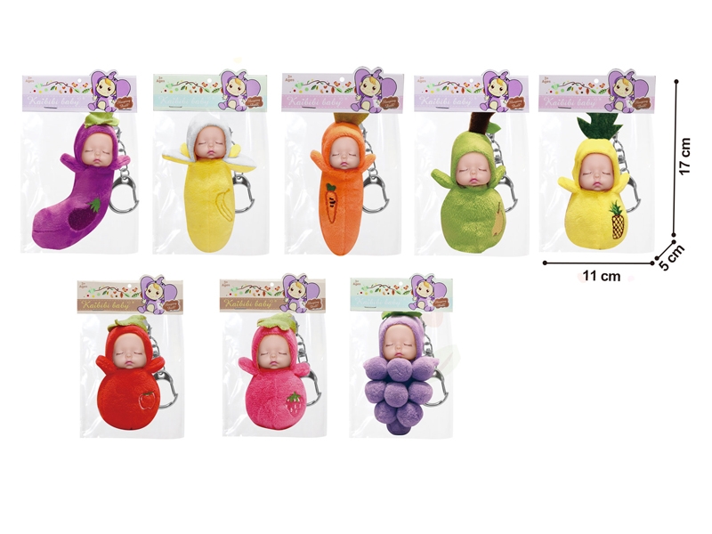 FRUIT COTTON DOLL W/FRAGRANCE & KEY CHAIN,8ASST - HP1138922