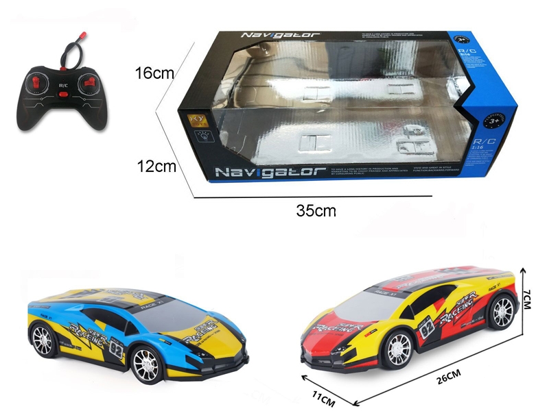 1:16 4-CHANNEL RC CAR W/LIGHT,BLUE/ORANGE - HP1139904