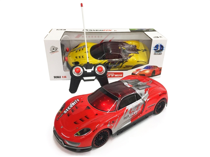 1：:14 4 FUNCTION R/C CAR W/LIGHT,NOT INCLUDED BATTERY,RED/YELLOW - HP1139939