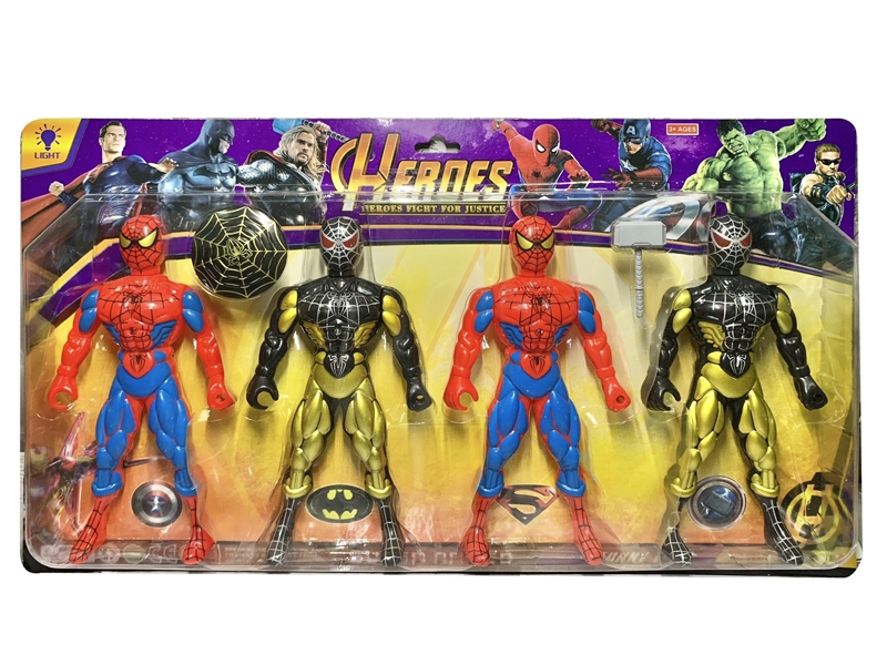 SPIDER MAN W/LIGHT,BLACK/RED,4PCS,INCLUDED BATTERY - HP1140440