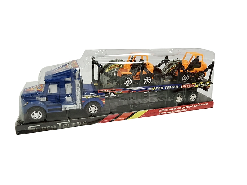 FRICTION TRUCK W/FREE WAY CAR RED/BLUE/BLACK - HP1140731