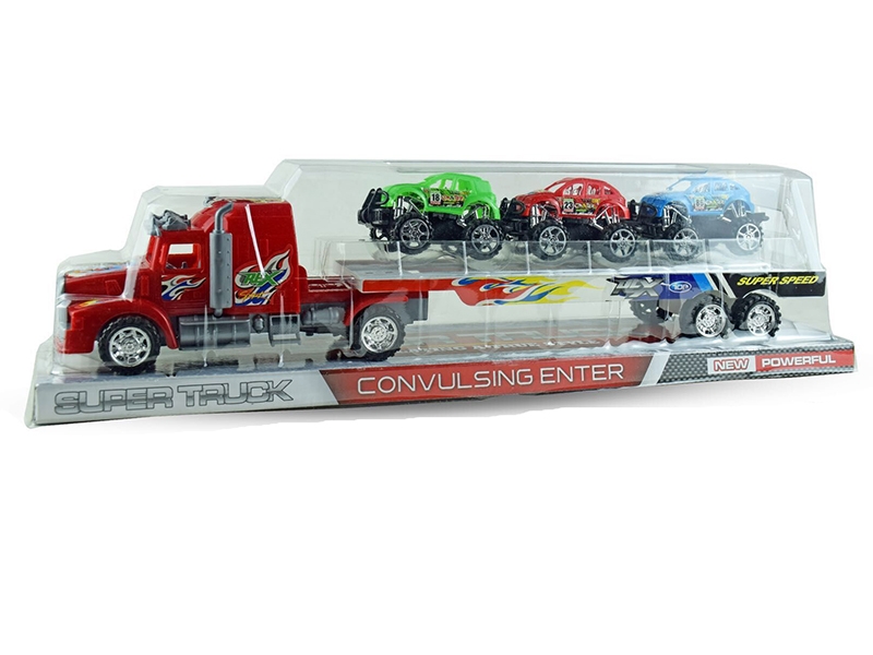 FRICTION TRUCK W/FREE WAY CAR 3PCS,RED/BLUE - HP1140931