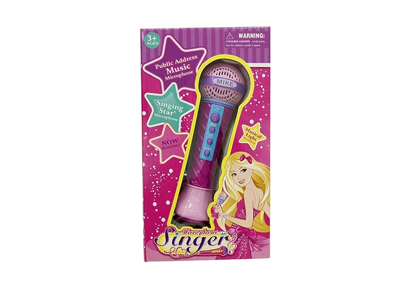 MICROPHONE W/LIGHT & MUSIC，PINK/ROSE RED - HP1141066