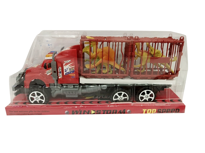 FRICTION CAR W/DINOSAURE,4PCS - HP1141070