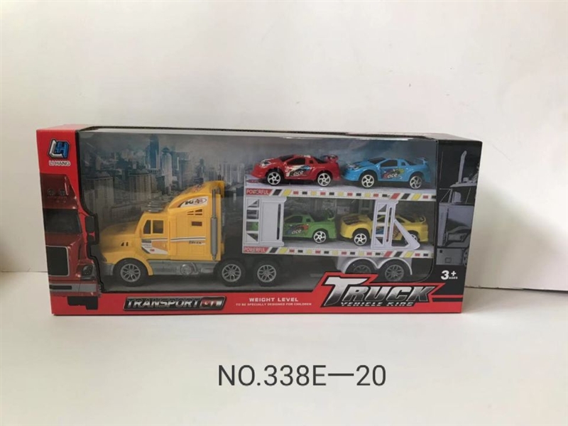 FRCITION TRUCK W/4 FREE WAY CARS,RED/YELLOW/BLUE - HP1141871