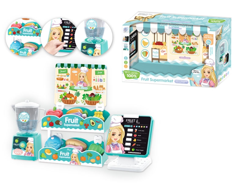 B/O JUICER & FRUIT SUPERMARKET PLAY SET W/SOUND,INCLUDED BATTERY - HP1141994