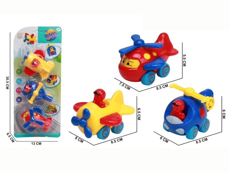 PULL BACK CARTOON PLANE 3PCS - HP1142363
