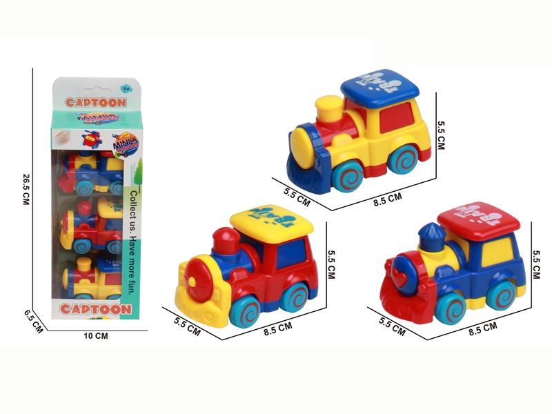 PULL BACK CARTOON TRAIN 3PCS - HP1142364