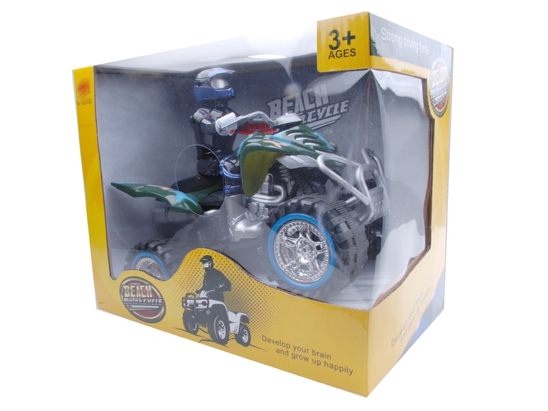 FRICTION MOTORCYCLE W/LIGHT & MUSIC,INCLUDED BATTERY MILITARY YELLOW/MILITARY GREEN - HP1142467