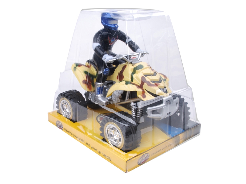 FRICTION MOTORCYCLE W/LIGHT & MUSIC,INCLUDED BATTERY MILITARY YELLOW/MILITARY GREEN - HP1142469
