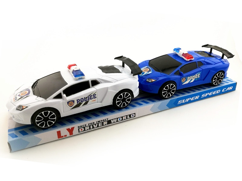 FRICTION POLICE CAR,2PCS,BLUE/WHITE - HP1142583