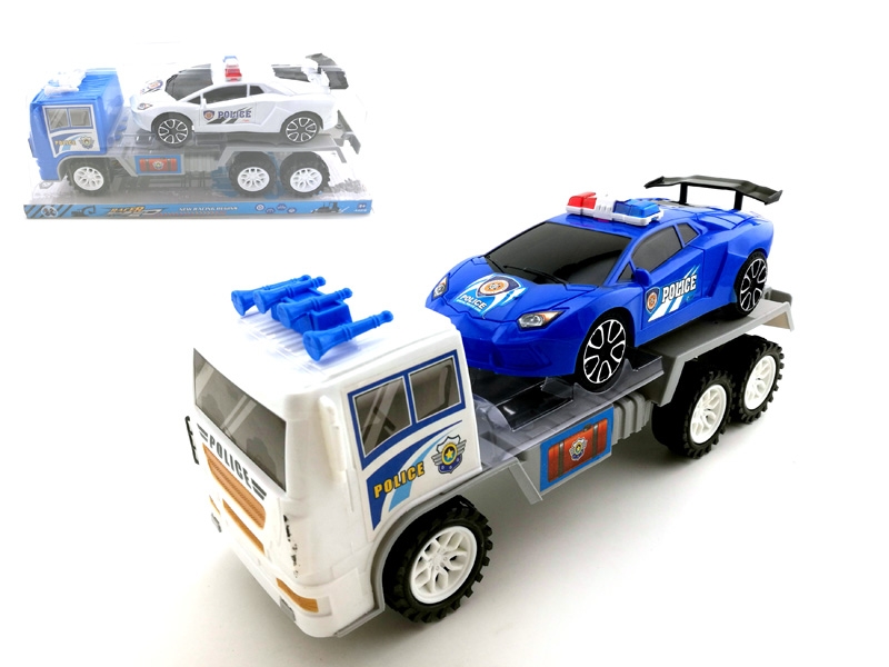 FRICTION TRUCK W/FRICTION POLICE CAR,BLUE/WHITE - HP1142614