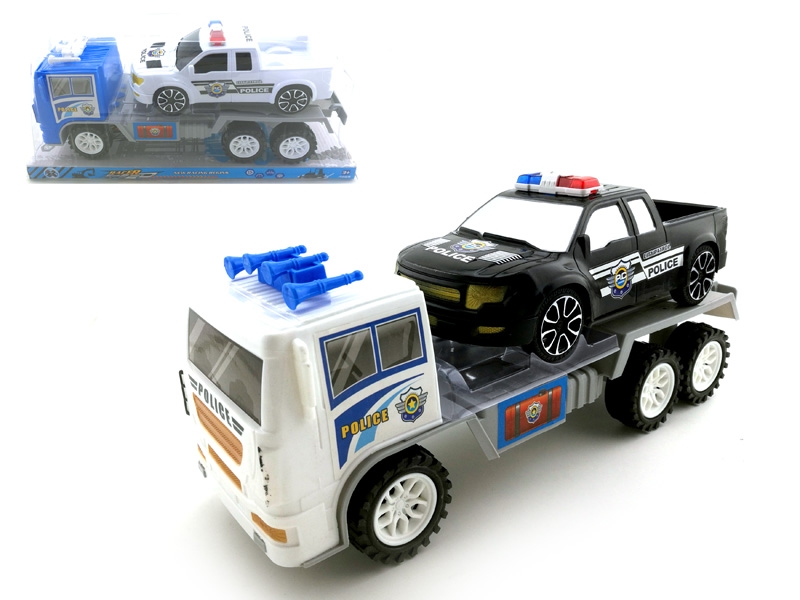 FRICTION TRUCK W/FRICTION POLICE CAR,BLUE/WHITE - HP1142615