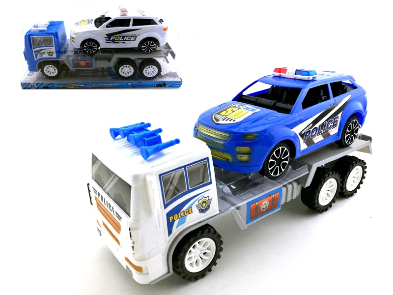 FRICTION TRUCK W/FRICTION POLICE CAR,BLUE/WHITE - HP1142616