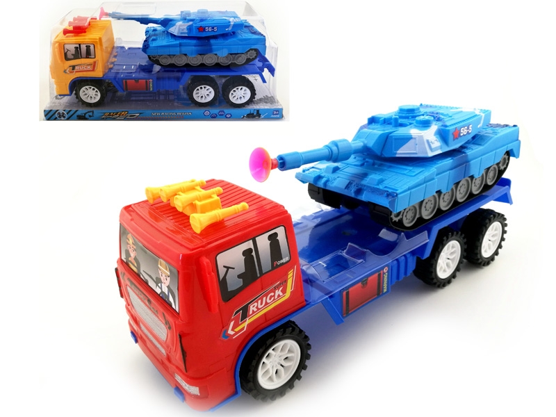 FRICTION TRUCK W/FRICTION CAR,RED/YELLOW - HP1142621