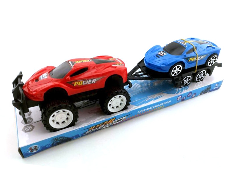 FRICTION TRUCK W/FRICTION CAR,RED/YELLOW/BLUE - HP1142623