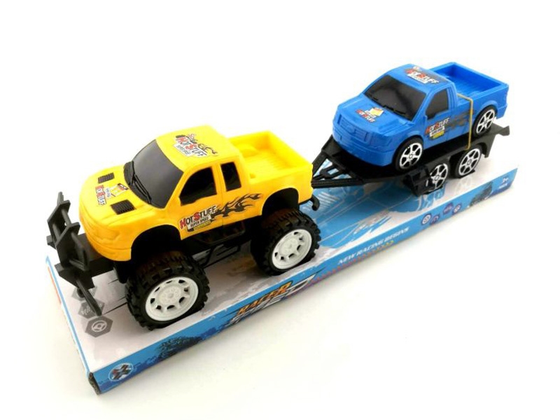 FRICTION TRUCK W/FRICTION CAR,RED/YELLOW/BLUE - HP1142624