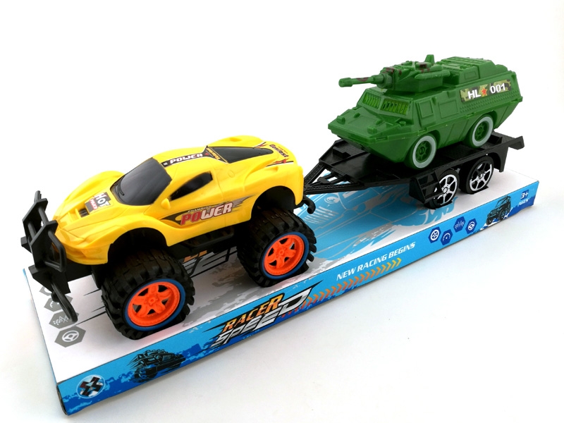 FRICTION TRUCK W/FRICTION CAR,RED/YELLOW/BLUE - HP1142626