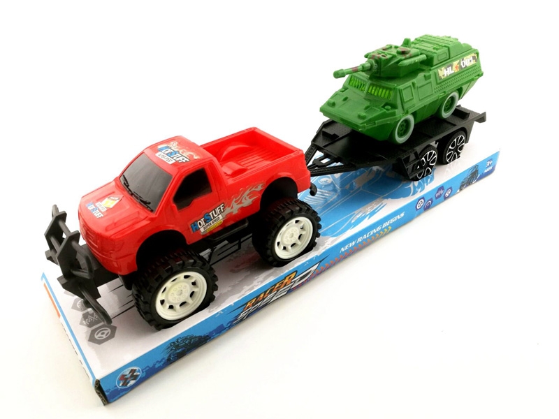 FRICTION TRUCK W/FRICTION CAR,RED/YELLOW/BLUE - HP1142627