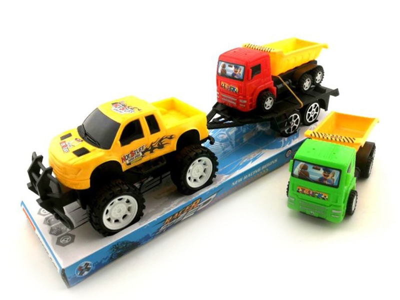 FRICTION TRUCK W/FRICTION CAR,RED/YELLOW/BLUE - HP1142629