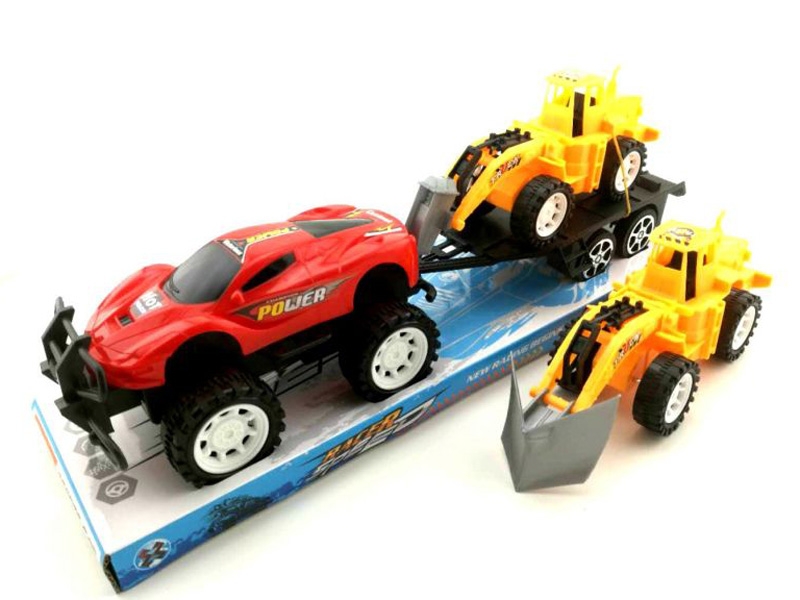 FRICTION TRUCK W/FRICTION CAR,RED/YELLOW/BLUE - HP1142630