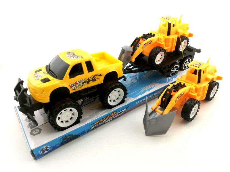 FRICTION TRUCK W/FRICTION CAR,RED/YELLOW/BLUE - HP1142631