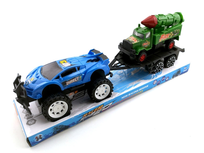 FRICTION TRUCK W/FRICTION CAR,RED/YELLOW/BLUE - HP1142632