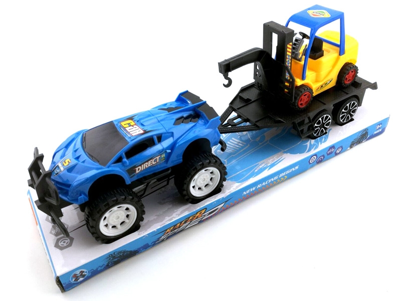 FRICTION TRUCK W/FRICTION CAR,RED/YELLOW/BLUE - HP1142636