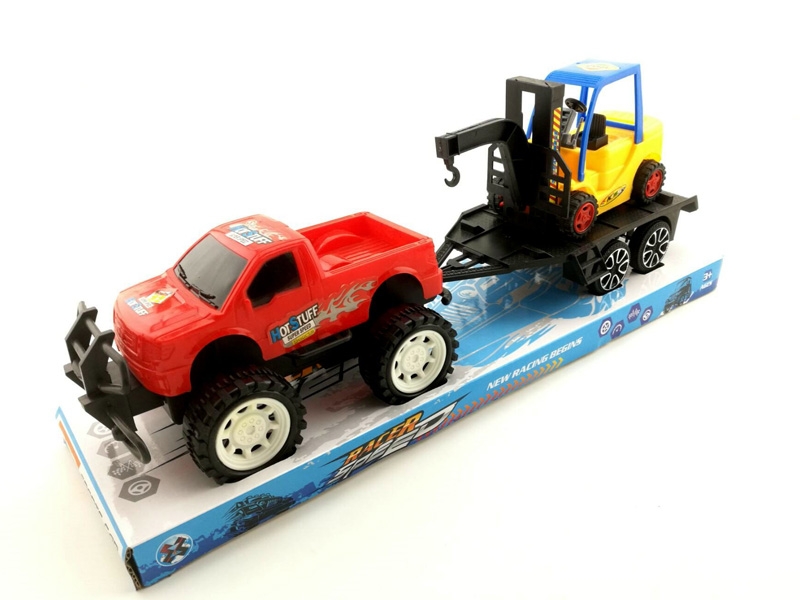 FRICTION TRUCK W/FRICTION CAR,RED/YELLOW/BLUE - HP1142637