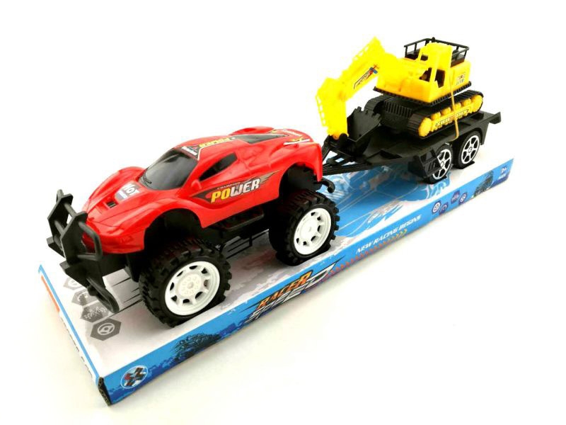 FRICTION TRUCK W/FRICTION CAR,RED/YELLOW/BLUE - HP1142640