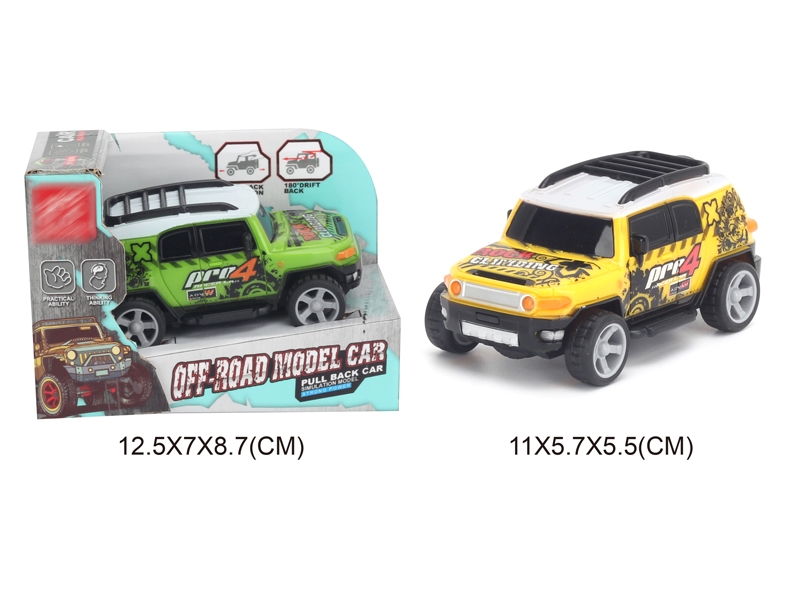 1:43 PULL BACK CAR,GREEN/YELLOW - HP1142787
