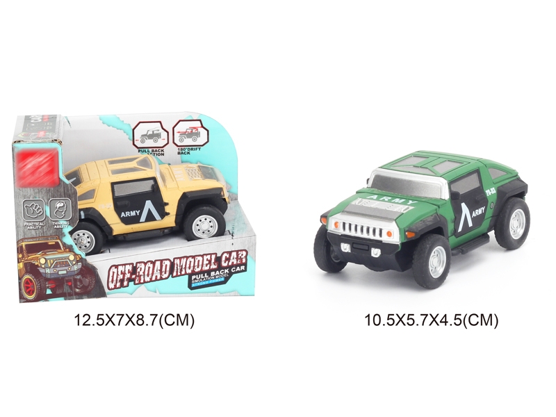 1:43 PULL BACK MILITARY CAR,DESERT YELLOW/ARMY GREEN - HP1142792