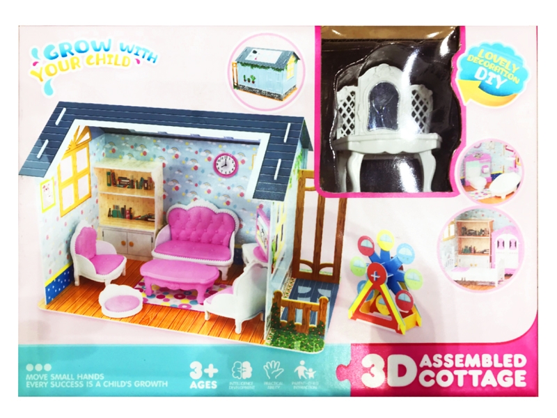 3D ASSEMBLED COTTAGE W/FURNITURE - HP1142911