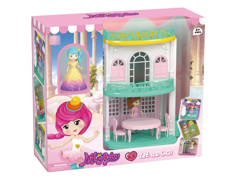 DOLL WITH HOUSE SENCE PLAY SET，DOLLS ARE RANDOMLY MATCHED - HP1143140