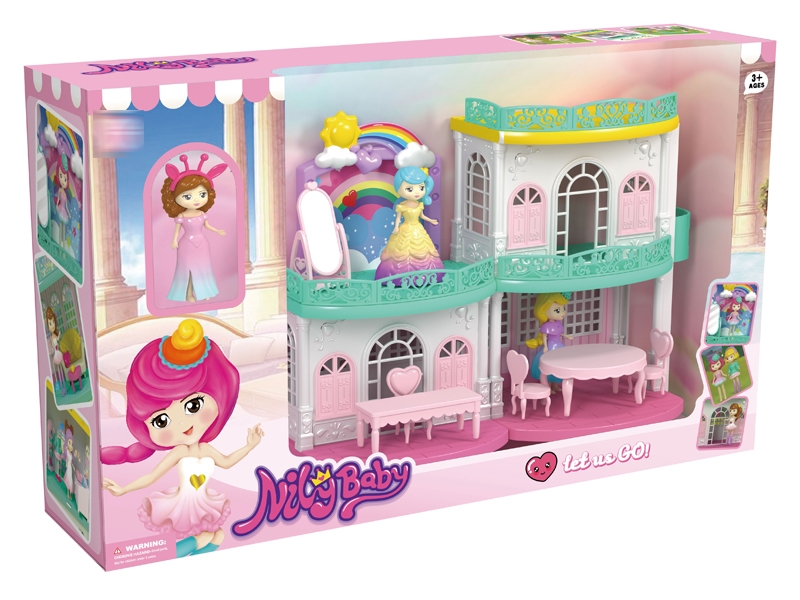 DOLL WITH HOUSE SENCE PLAY SET，DOLLS ARE RANDOMLY MATCHED - HP1143141