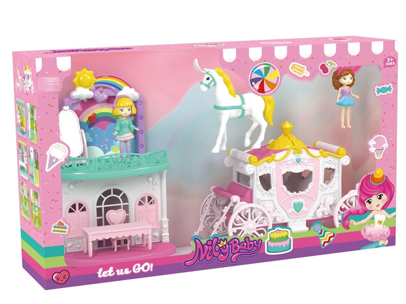 DOLL WITH HOUSE SENCE PLAY SET，DOLLS ARE RANDOMLY MATCHED - HP1143148