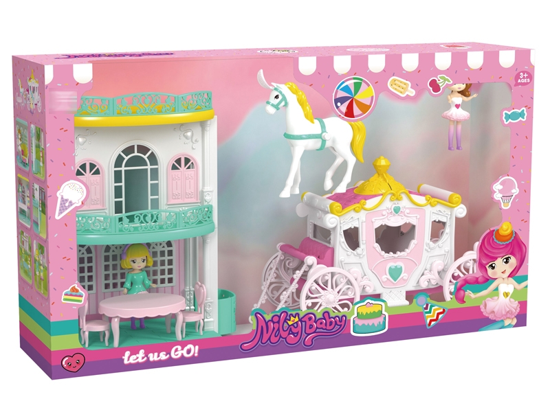 DOLL WITH HOUSE SENCE PLAY SET，DOLLS ARE RANDOMLY MATCHED - HP1143149