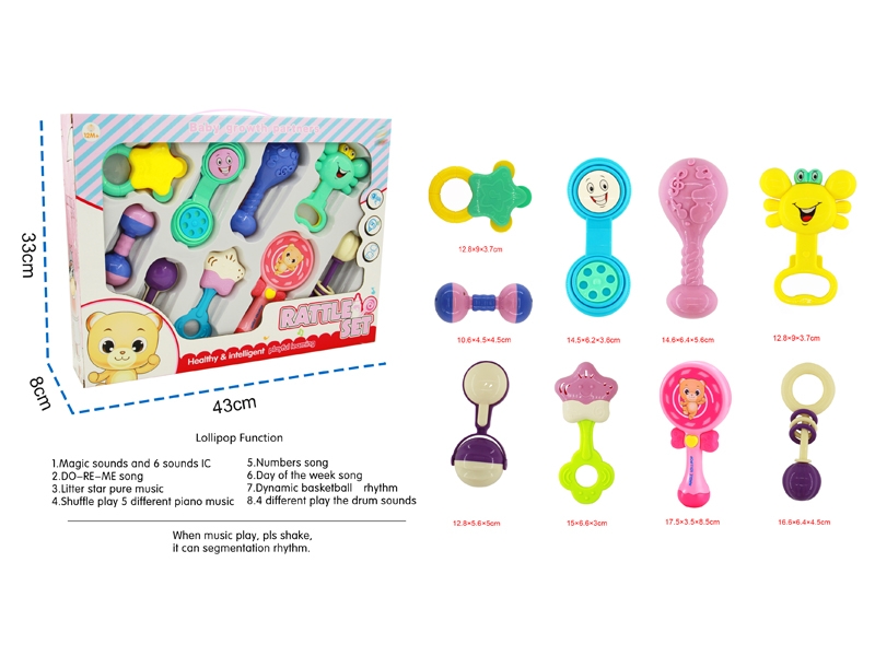 BABY RATTLE 9PCS(MAGIC STICKS W/LIGHT & MUSIC) - HP1143590