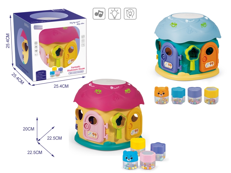 FANTASTIC MUSHROOM HOUSE W/MUSIC & SOUND & MATCHING BLOCKS,PINK/BLUE - HP1145401