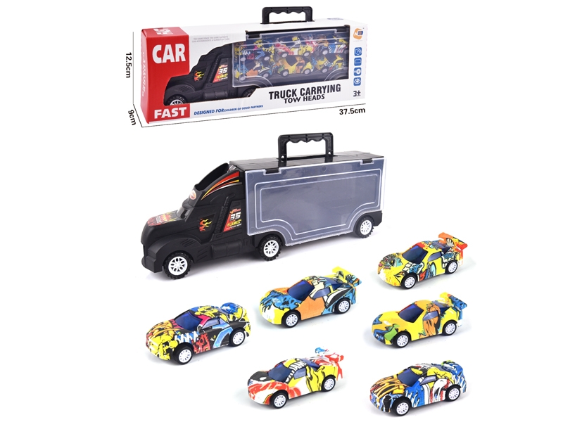 FREE WAY TRUCK W/6PCS PULL BACK CAR & ACCESSORIES - HP1145711