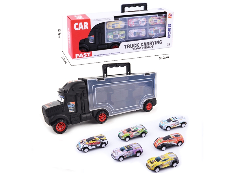 FREE WAY TRUCK W/6PCS PULL BACK DIE CAST CAR & ACCESSORIES - HP1145733