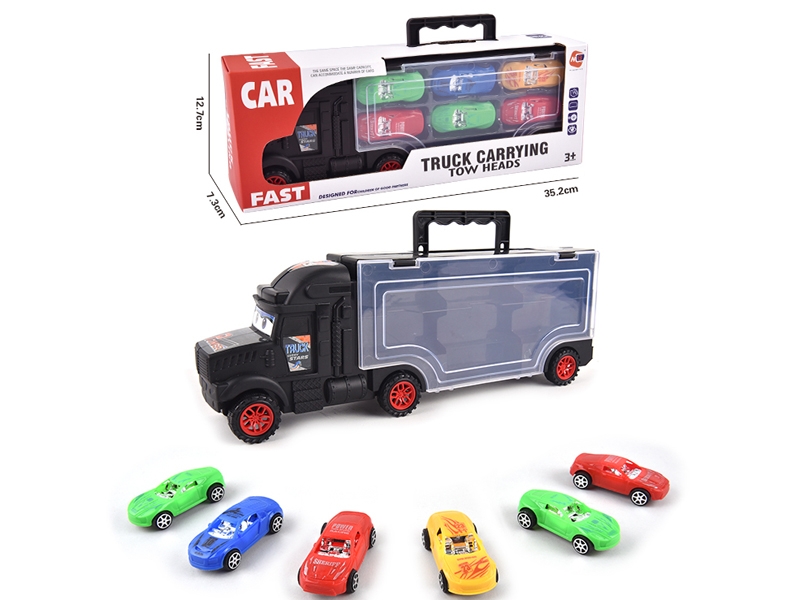 FREE WAY TRUCK W/6PCS PULL BACK CAR & ACCESSORIES - HP1145742
