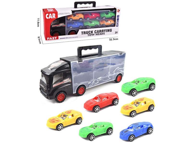 FREE WAY TRUCK W/6PCS PULL BACK CAR & ACCESSORIES - HP1145754