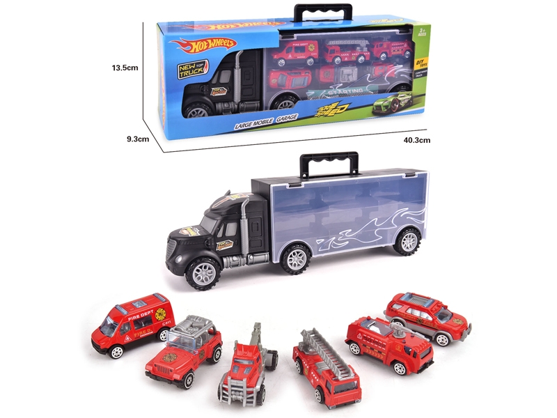 FREE WAY TRUCK W/6PCS FREE WAY DIE CAST CAR & ACCESSORIES - HP1145765