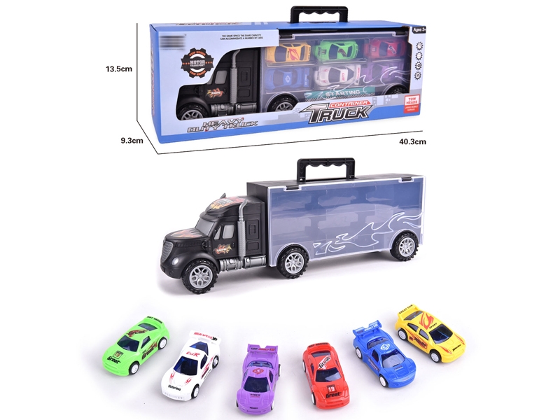 FREE WAY TRUCK W/6PCS PULL BACK CAR & ACCESSORIES - HP1145778