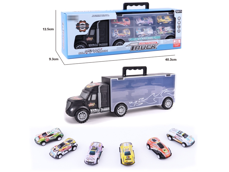FREE WAY TRUCK W/6PCS PULL BACK CAST CAR CAR & ACCESSORIES - HP1145792
