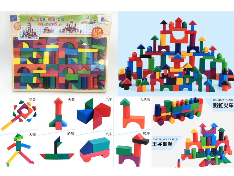 WOODEN BUILDING BLOCKS 112PCS - HP1146292